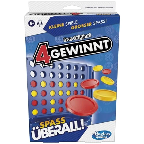 Offerta a tempo: Hasbro Gaming 4 vince compatto, gioco portatile per 2 giocatori, gioco da viaggio per bambini, divertimento ovunque - 0.00% da 13.94 € a 13.94 €