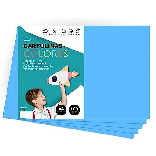 Limited-time offer: Coloured Card A4 Colour Card Intense Colours 180g for Crafts, Print Your Documents and Creative Designs, Colour Foils A4 · m-office (25 Sheets, Turquoise) from 11.23 £ to 11.23 £ (save 0.00%)