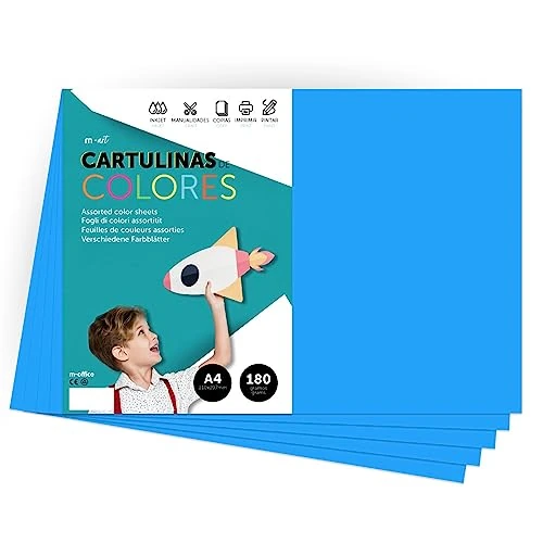 Oferta limitowana: Kolorowy karton, Karton A4 Kolory Intensywne, Kolorowe Arkusze 180gr dla Rzemiosła, Drukuj Dokumenty i Kreatywne Projekty, Kolorowe Folio A4 · m-office (250 arkuszy, Średni Niebieski) z 195.62 zł na 195.62 zł (oszczędź 0.00%)