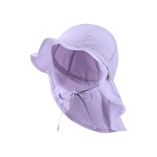 Zeitlich begrenztes Angebot: Sterntaler Sonnenhut - Mädchen Sommerhut - UV-Schutz 50+ Mütze mit breiter Krempe und Größenregulierung - Nackenschutz - Bindebänder - Baby Kinder Kopfbedeckung aus Popeline (Bio) - flieder, Größe 47 von 14.84 € auf 14.84 € (0