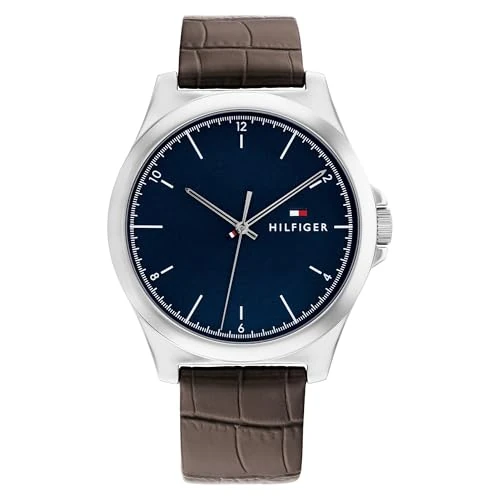 Zeitlich begrenztes Angebot: Tommy Hilfiger Analog Quarzuhr für Herren mit Braunes Lederarmband - 1710549 von 82.09 € auf 62.99 € (23% Rabatt)