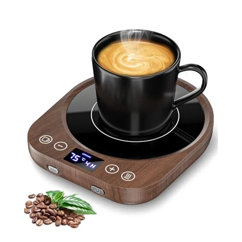 MQFORU Calentador Tazas con 9 Ajustes Temperatura, 36 W Calentador de Café con Horario de 1 a 9 Horas, 4 Horas de Desconexión Automática, Calentador Velas para Café, Té, Leche, Vela, Bebidas