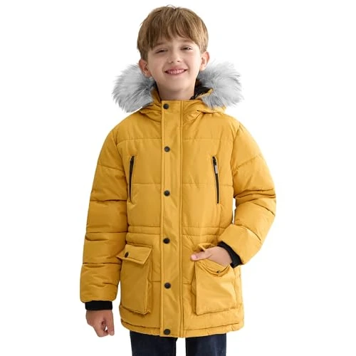 Oferta ograniczona: maoo garden Chłopcy Płaszcz Zimowy Duże Dzieci Wagi Ciężkiej Sherpa Pokryte Futro Kurtka Z Kapturem Wodoodporny Śnieg Parka z 290.00 EUR na 290.00 EUR (znizka 0%)