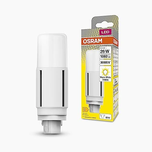 Begrenztes Angebot: Osram DULUX LED D26 VT EM, G24D, 7,5W, 950lm, 3000K, warmweiße Lichtfarbe, für vertikale Applikationen geeignet dank Abstrahlwinkel von 300 Grad, extrem lange Lebensdauer, keine Aufwärmzeit von 11.16 EUR auf 7.70 EUR (Rabatt 31%)