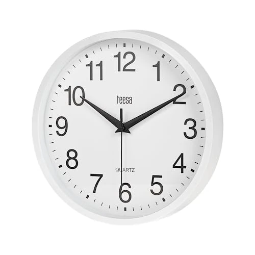 Limited-time offer: Teesa Clock Analog Wall Universal 25 cm TSA0037 White from 12.72 GBP to 12.72 GBP (save 0%)