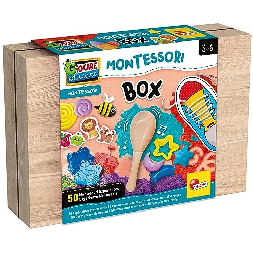 Limited offer: Lisciani - MONTESSORI - Wooden Work Box - Educational Games - 50 Activities - Lab - Sensory Experiences - Materials - For Children 3 to 6 years old from 27.70 EUR to 21.58 EUR (save 22%)