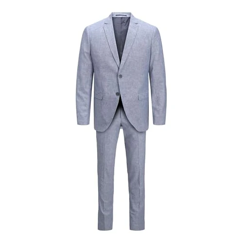 JACK & JONES Jprriviera Linen Suit Slim Fit Sn Pls pak voor heren, Chambray Blue/Fit: slim fit, 66 Grote maten