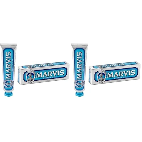 Limited-time offer: Marvis Aquatic Mint Toothpaste, 85 ml, Sensational Flavoured Toothpaste Helps Remove Plaque & Promote Healthy Gums with Long-Lasting Freshness (Pack of 2) from 16.58 GBP to 15.00 GBP (save 10%)