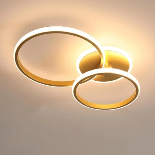 Offerta a tempo: Comely Plafoniera LED Moderno, 42W 4700LM Lampada da Soffitto LED, Oro Rotondo Lampadario Soffitto in Acrilico per Soggiorno Camera da Letto Cucina, 3000K - 0.00% da 45.97 € a 45.97 €