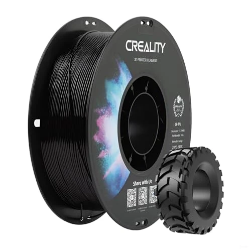 Offerta a tempo: Creality - Filamento TPU, 1,75 mm, filamento per stampa 3D, alta elasticità, materiale adesivo morbido, elastico, 1 kg, nero - 40% da 29.99 € a 18.04 €