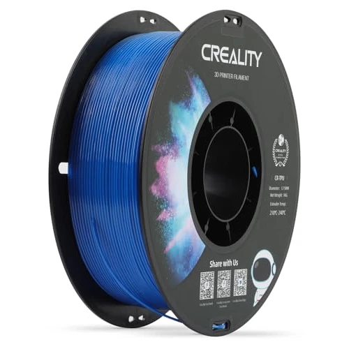 Creality TPU Filament 1.75, Flexible Filament, High Resilience, Soft Adhesive Material, Elastic, 1kg(2.2lbs) 3D Printing Filament for 3D Printer (Blue)