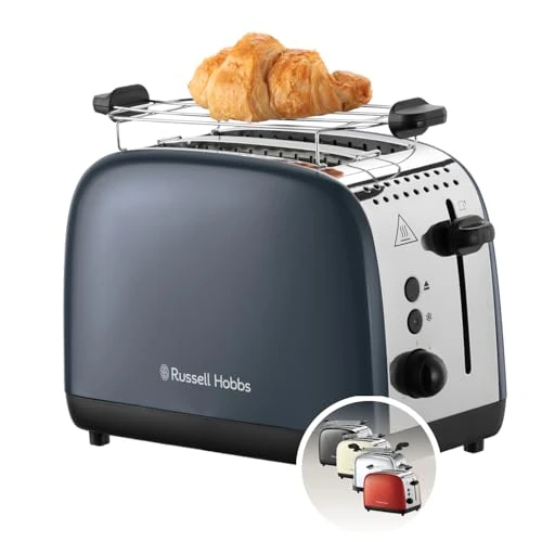 Zeitlich begrenztes Angebot: Russell Hobbs Toaster [für 2 Scheiben] Colours Plus Edelstahl Grau (extra breite Toastschlitze, inkl. Brötchenaufsatz, 6 Bräunungsstufen + Auftaufunktion, Lift & Look-Funktion, 1600W) 26552-56 von 44.48 € auf 44.48 € (0.00% Ra