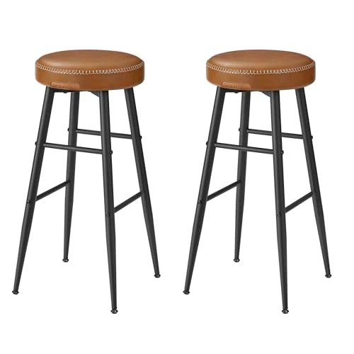 Limitiertes Angebot: VASAGLE EKHO Kollektion - Barhocker, 2er Set, Barstuhl, Küchenstuhl, Kunstleder, Mid-Century-Modern-Stil, 76,2 cm hoch, für Küche, Esszimmer, einfacher Aufbau, karamellbraun LBC090K01V1 von 69.99 EUR auf 59.49 EUR (Spare 15%)
