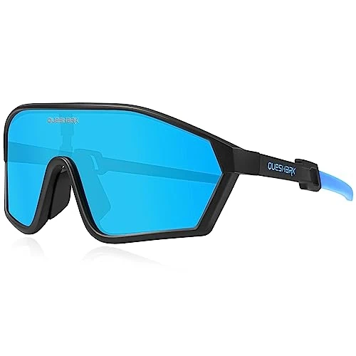 Queshark Polaryzowane okulary rowerowe – okulary rowerowe dla mężczyzn i kobiet – ochrona UV400, okulary sportowe MTB i akcesoria snowboardowe