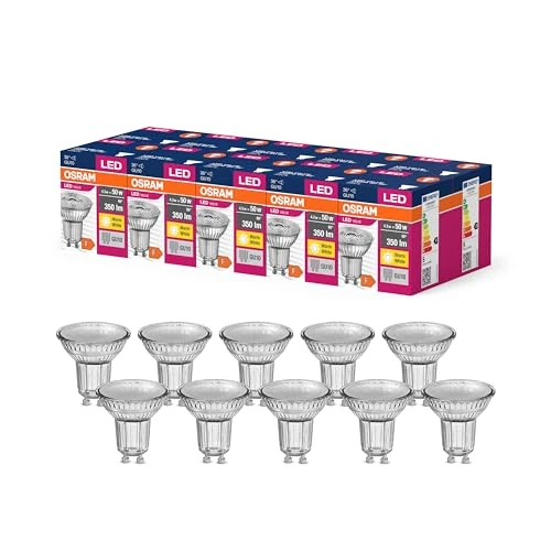Limitiertes Angebot: OSRAM LED Star Value PAR16 LED Lampe für GU10 Sockel, Reflektor-Lampe, GL, 350 Lumen, warmweiß (3000K), Ersatz für herkömmliche 50W Glühbirnen, nicht dimmbar, 10er-Pack von 29.90 EUR auf 27.00 EUR (Spare 10%)