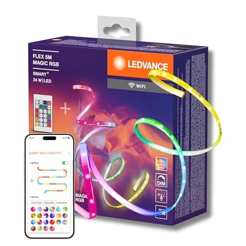 Offre limitée : LEDVANCE SMART + WIFI FLEX 5M LED BRANDES, BLANC, 22W, 500LM, DIMMABLE, EFFET DE LUMIÈRE MAGIQUE MAGIQUE dynamique, Sélection de couleur lumineuse individuelle, contrôlable par application, IP20 de 65.95 € à 23.10 € (65% de remise)