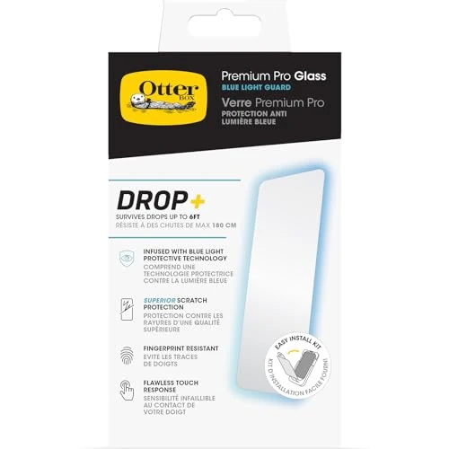 Limited-time offer: OtterBox Premium Pro Blue Light Glass Screen Protector for iPhone 15 Pro, Tempered Glass, Superior Scratch Protection, Survives Drops up to 6ft, Antimicrobial Protection from 34.99 GBP to 7.29 GBP (save 79%)