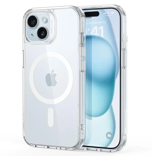 Offre limitée : ESR Coque pour iPhone 15, Compatible avec MagSafe, Protection Antichoc Militaire, Anti-jaunissement, Dos Anti Rayures, Coque Magnétique pour iPhone 15, Série Classic, Transparente de 11.99 € à 11.99 € (0.00% de remise)