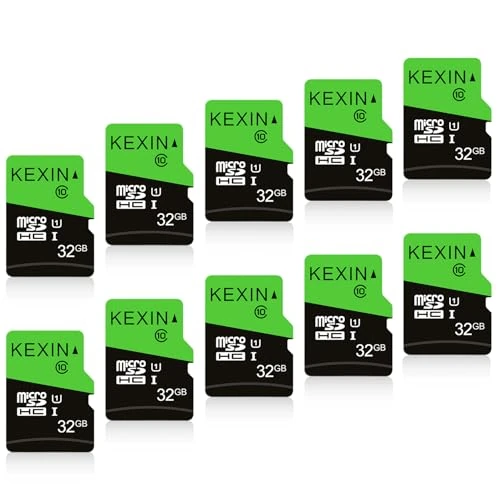 Offerta a tempo: Schede Micro SD 32GB KEXIN Micro SD 32 GB Micro Memoria MicroSD 32 Giga 10 Pezzi Scheda TF SD(C10 e U1) per Telefono, Videocamera, Switch, Gopro, Tablet, Alta Velocità di Lettura Fino a 85 MB/s - 20% da 84.99 € a 67.68 €
