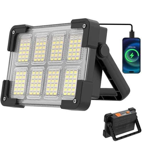 Oferta limitada: OHAYORI Foco LED Recargable, Luz de Trabajo Portátil USB de 4 Modos, 6000 mAh Banco de Energía, Luz de Trabajo LED Solar Impermeable para Exteriores para Acampar, Jardín, Pesca, Garaje, Emergencia de 24.99 € a 17.99 € (ahorro 28%)