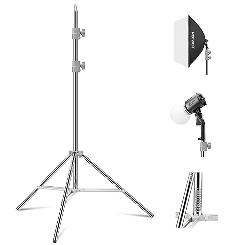 Offerta a tempo: NEEWER 190cm Stativo per Luci Aggiornato in Acciaio Inossidabile Caricato a Molla — 48% da 46,99 € a 24,39 €
