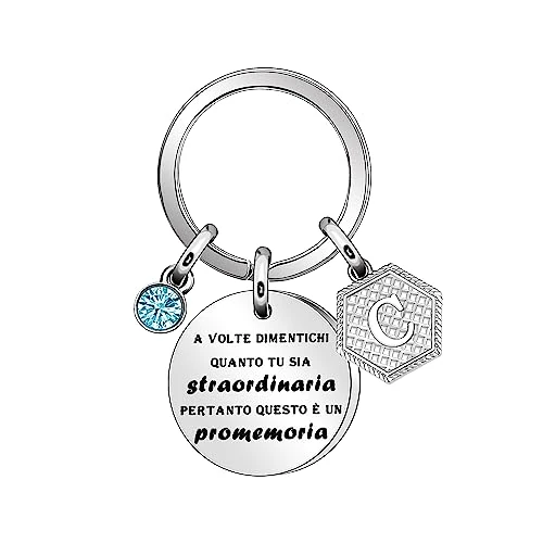 Inspiratif cadeau porte-clés, argent A-Z 26 lettre initiale pendentif porte-clés parfois oublié à quel point vous êtes extraordinaire donc c'est un rappel Pour Fille Soeur Amis Maman, C, L