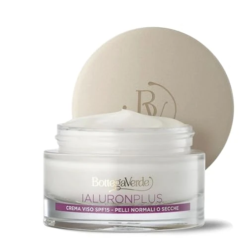 Offerta a tempo: Bottega Verde - Ialuron Plus, Crema Viso Antirughe e Antietà, 50 ml, con Acido Ialuronico, SPF 15, Azione Idratante e Ricompattante, Pelli Normali o Secche - 60% da 40.00 € a 15.99 €