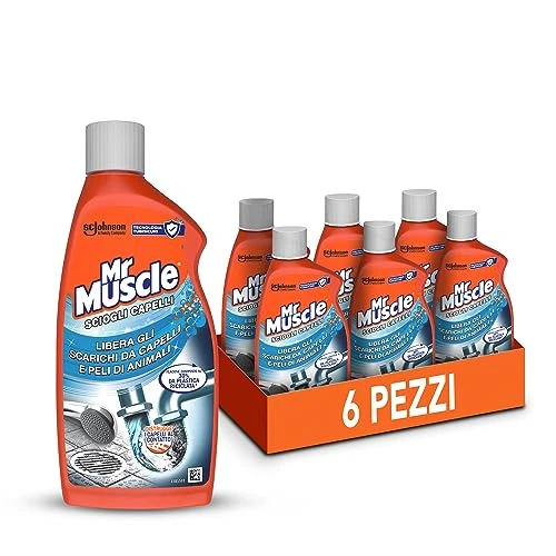 Offre limitée : Mr Muscle Dissoudre les cheveux, les éviers et les drains, les dégagements, forts pour les cheveux et les poils d'animaux, sans danger pour les tubes – Format stock de 6 pièces de 500 ml de 22.50 € à 22.50 € (0.00% de remise)