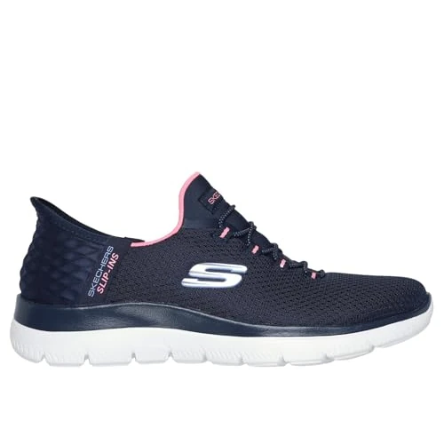Oferta limitada: Skechers Mujer Summits Diamond Dream Zapatillas, Navy Mesh/Pink Trim, 38 EU de 84.95 € a 49.95 € (ahorro 41%)