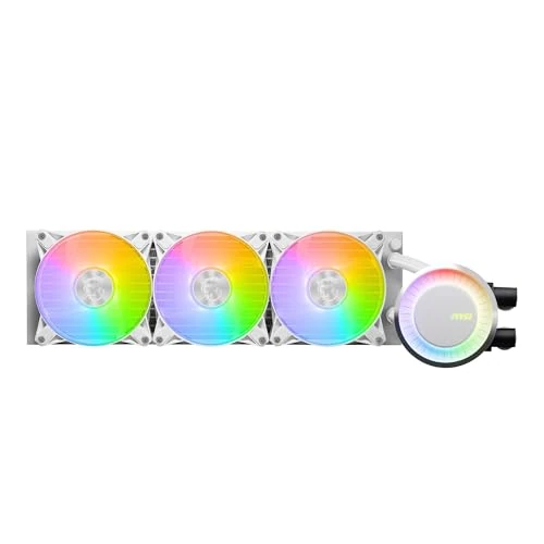 Offerta a tempo: MSI MAG CORELIQUID E360 BIANCO Liquid Cooler - Piastra di raffreddamento in rame, ARGB Blockhead & ventole FDB, water block a 2 camere, radiatore split-flow, supporto Mystic Light - per AMD e Intel - 30% da 139.99 € a 98.00 €