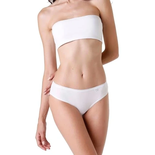 LOVABLE Mini Light Modal Cotton Lovely Women's Briefs x3, White, L
