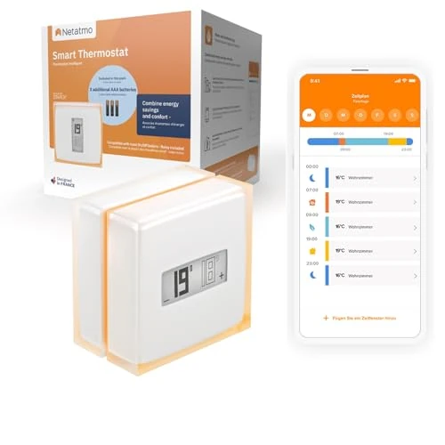 Oferta limitada: Netatmo Termostato Inteligente y Conectado de Ahorro de energía, WiFi, controla la calefacción de Forma remota Mediante la aplicación|Compatible con Calderas Individuales, NTH01-AMZ de 156.99 EUR a 99.99 EUR (ahorro 36%)