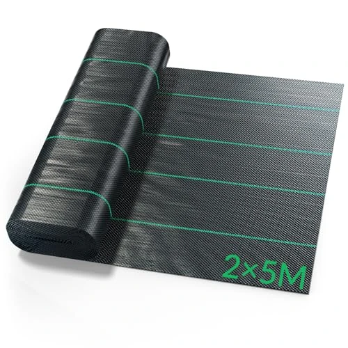 Velway Weed Control Membrane Heavy Duty - 2x5M Weed Control Barrier Fabric Landscape Ground Cover for Artificial Grass Patios Paths Flower Beds - Weed Suppressant Membrane