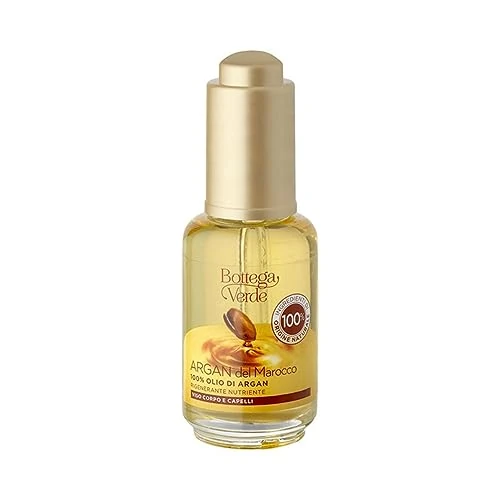 Offerta a tempo: Bottega Verde - Olio Corpo e Capelli, Argan del Marocco, 30 ml, Olio di Argan 100%, Azione Rigenerante e Nutriente, Idratante e Antietà - 56% da 28.00 € a 12.34 €
