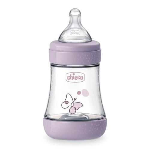 Offerta a tempo: Chicco Perfect 5 Biberon Anticolica 150 ml, Flusso Lento 0 Mesi + con Tettarella in Morbido Silicone, Biofunzionale con Intui-flow System, Rosa - 20% da 12.99 € a 10.39 €