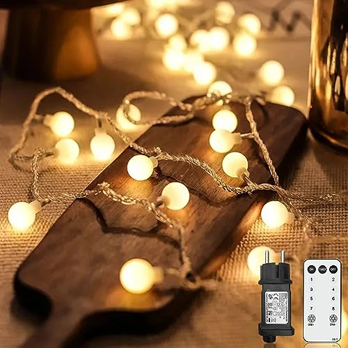 Tijdelijke aanbieding: Lichtsnoer voor buiten, 15 m, 120 leds, 8 modi en merkfunctie, lichtkettingen voor buiten/binnen met stekker, ideaal voor Kerstmis, bruiloft, feest, tuin (warmwit) van 20.69 EUR naar 20.69 EUR (korting 0%)
