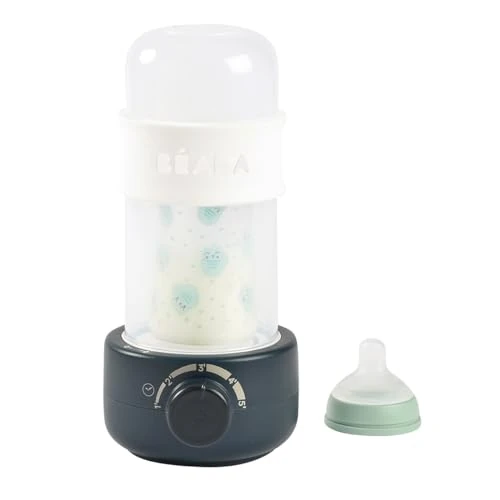 Tijdelijke aanbieding: BÉABA, Flessenwarmer/kleine potten, sterilisator voor flessen, fopspenen, moedermelkverwarmer, zachte stoom, snel opwarmen, Baby Milk Second, nachtblauw van 46.27 EUR naar 46.27 EUR (korting 0%)