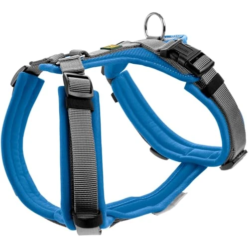 Offerta a tempo: HUNTER Pettorina per cani MALDON UP, colore: blu/grigio, morbido e confortevole, altamente riflettente grazie allo scotchlite 3M, regolabile in 4 posizioni, con manico imbottito (a partire da S-M - 0.00% da 39.99 € a 39.99 €