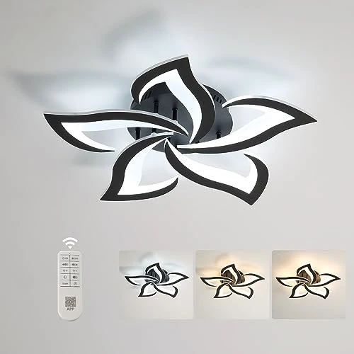 Offerta a tempo: Comely Plafoniera LED da soffitto 40W 4700LM. Design elegante a coda di rondine in acrilico, ideale ad soggiorno o camera da letto. Regolazione della luce bianca da 3000K a 6500K, nero,60cm - 0.00% da 53.29 € a 53.29 €