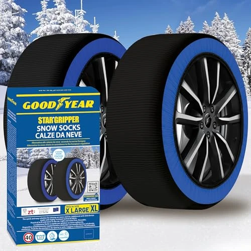 Offre limitée : Chaussettes de neige GoodYear Star Gripper homologuées Italie EN 16662-1:2020 Deux chaînes à neige en tissu pour voiture. Snow Sock Taille XL de 56.99 EUR à 56.99 EUR (remise 0%)