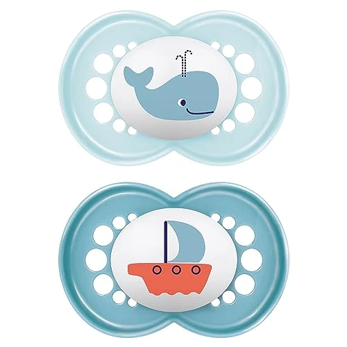 Offre limitée : MAM Lot de 2 tétines originales pour bébé de 16 mois et plus, 94% d'acceptation, adaptées à l'allaitement, recommandées par les sages-femmes, douces pour les dents, en silicone SkinSoft, baleine de 7.91 € à 7.91 € (0.00% de remise)