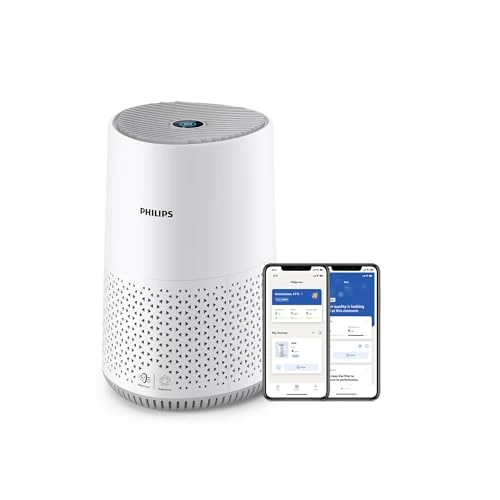 Offerta a tempo: Philips Purificatore d'Aria Serie 600, Sensore Intelligente, ideale per le allergie, il filtro HEPA rimuove il 99,97% degli inquinanti, Copre fino a 44m2, controllo tramite App, Bianco (AC0651/10) - 31% da 149.99 € a 103.82 €