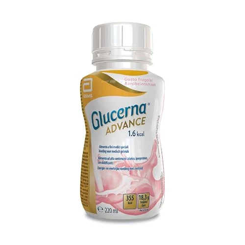 Offerta a tempo: Glucerna Advance 1.6 KCAL | Alimento a Fini Medici Speciali Per la gestione dietetica della Malnutrizione in pazienti con Diabete | Confezione 220ml | Gusto Fragola - 54% da 7.00 € a 3.25 €