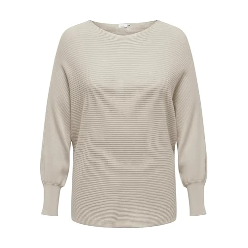 Offerta a tempo: ONLY CARMAKOMA Maglione da Donna Curvy Tinta Unita, Pumice Stone., 56/58 - 7% da 39.99 € a 37.33 €