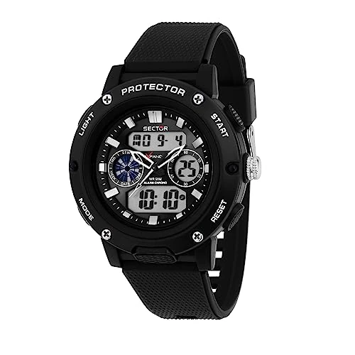 Sector EX-44 multifunction men's digital watch R3251292001 black silicone