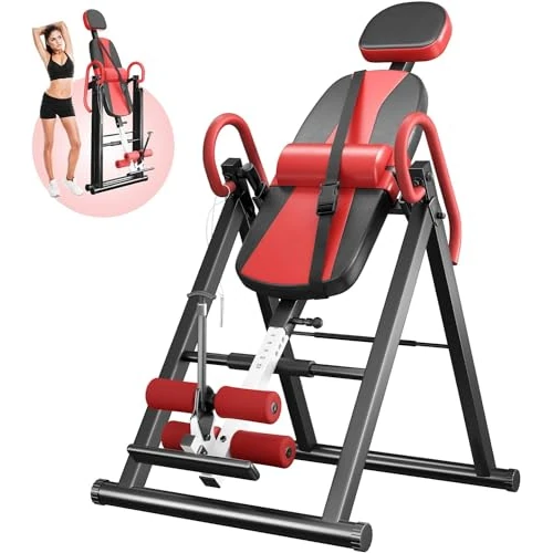 Limited-time offer: YOLEO ITX360 Inversion Table for Back Pain 2025 Foldable Inversion Table w/Removable Lumbar Pad, Reversible Ankle Holders, 350 lbs Capacity, Easy Assembly (Red) from $172.99 to $137.69 (save 20.41%)