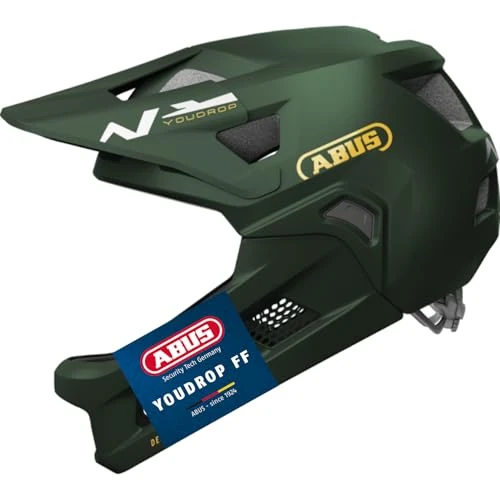 Oferta limitada: ABUS Casco MTB YouDrop FF - Casco Integral para niños y Adolescentes - para iniciarse en el Ciclismo de montaña - con mentonera Desmontable - Verde, Talla S de 116.05 € a 91.99 € (ahorro 21%)
