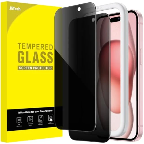 Begrenztes Angebot: JETech Sichtschutz für iPhone 15 6,1 Zoll, Anti-Spähen Gehärtetes Glas Schutzfolie mit Einfaches Installationswerkzeug, 2 Stück von 9.99 EUR auf 8.49 EUR (Rabatt 15%)