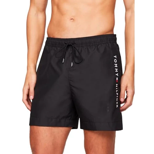 Tommy Hilfiger Bañador Hombre Medium Drawstring Pernera Media, Negro (Black), XL