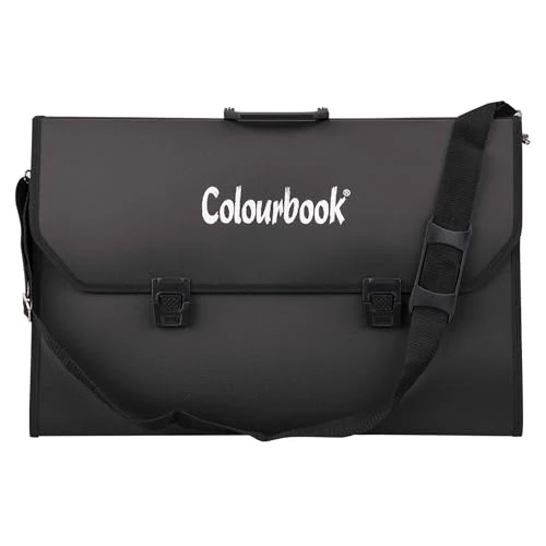 Colourbook Teczka na rysunki Fluo z paskiem na ramię - 35x50cm Czarny